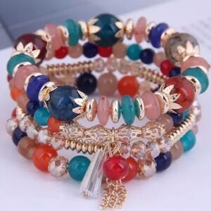 Women Multi Color Fashion Bead Bracelet